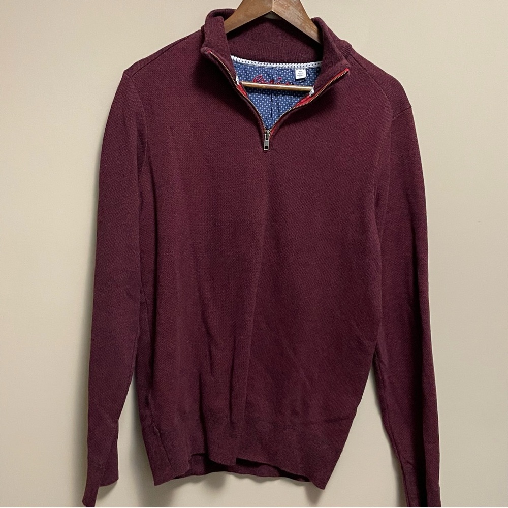 Robert Graham Burgundy 1/4 Zip Pullover Men’s Large